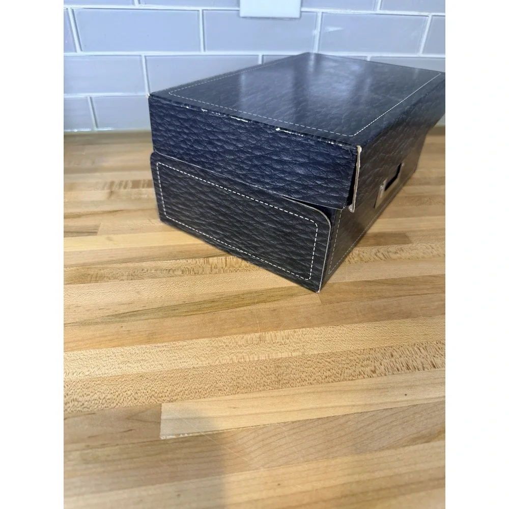 Pioneer Photo Albums Navy Blue Faux Leather Storage Box with Index Cards